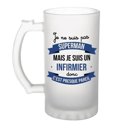 Chope De Bière Je Ne Suis Pas Superman, Je Suis Infirmier | Verre À Bière Pinte Idée Cadeau Fête Des Pères Anniversaire