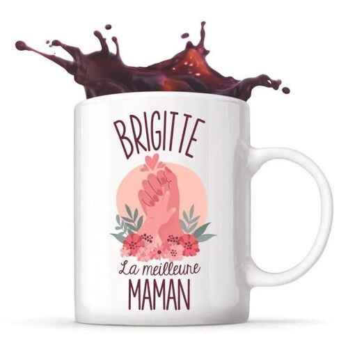 Mug - Brigitte - La Meilleure Maman - Céramique - 325 Ml - Imprimé Recto/Verso
