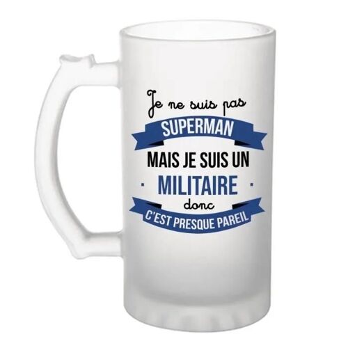 Chope De Bière Je Ne Suis Pas Superman, Je Suis Militaire | Verre À Bière Pinte Idée Cadeau Fête Des Pères Anniversaire