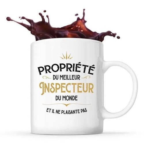 Mug - Meilleur Inspecteur - Céramique - Imprimé Recto Verso - 325 Ml - Résistant Lave-Vaisselle