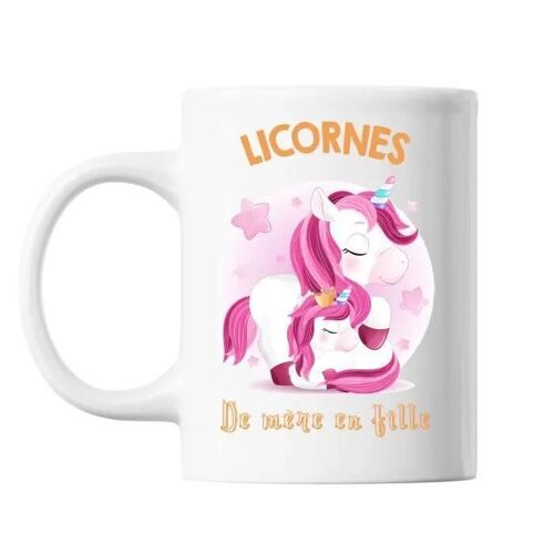 Mug - Licornes - Cadeau Bébé - Céramique - 325 Ml - Lave-Vaisselle Et Micro-Onde
