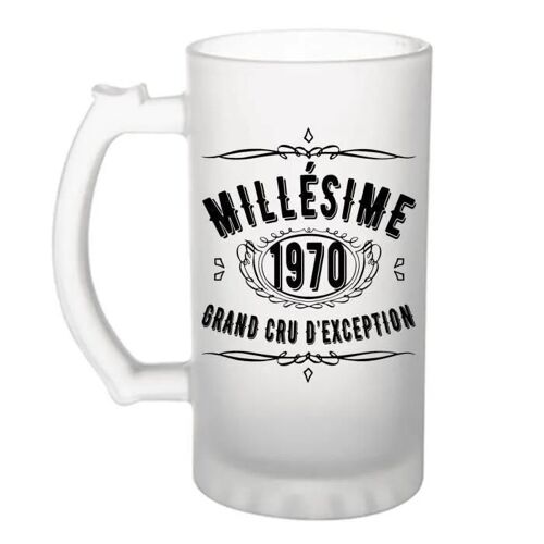 Chope De Bière 1970 Anniversaire 52 Ans | Verre À Bière Pinte Idée Cadeau Original | Imprimé En France