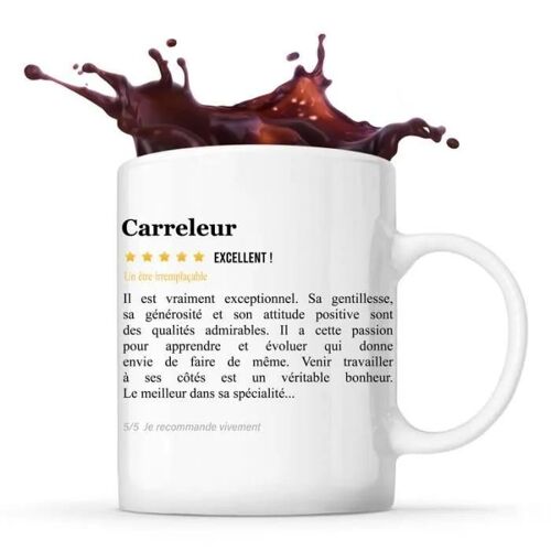 Mug Carreleur Avis Métier Recommandation Homme | Tasse Collègue Boulot Cadeau Anniversaire Retraite