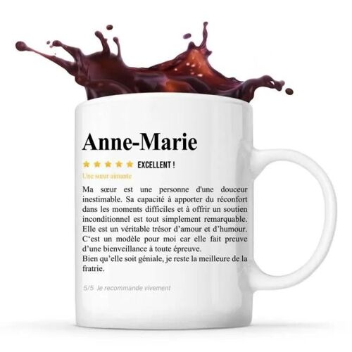 Mug Anne-Marie Avis Soeur Recommandation | Tasse Famille Cadeau Anniversaire Noël