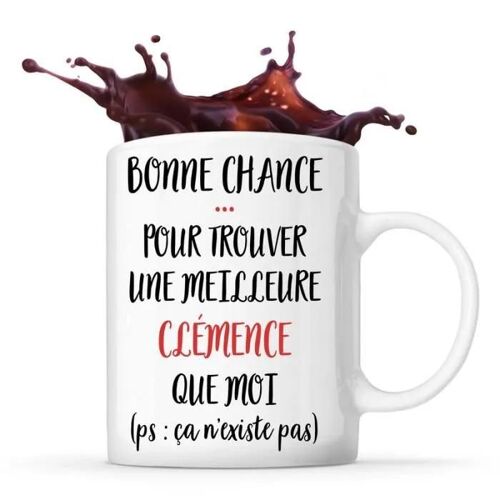 Mug - Clémence - Tasse Cadeau - Céramique - Blanc - Cylindrique