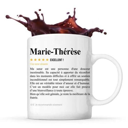 Mug Marie-Thérèse Avis Soeur Recommandation | Tasse Famille Cadeau Anniversaire Noël
