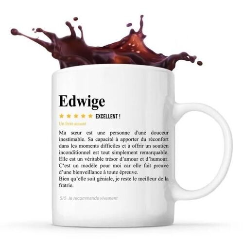 Mug Edwige Avis Frère Recommandation | Tasse Famille Cadeau Anniversaire Noël