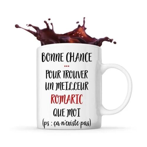 Mug - Romaric - Tasse Cadeau - Céramique - Blanc - Cylindrique