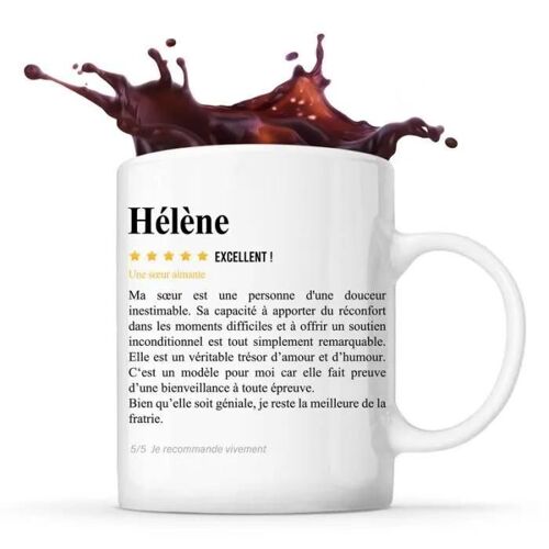 Mug - Hélène - Tasse En Céramique - Blanc - Cylindrique - Design Contemporain