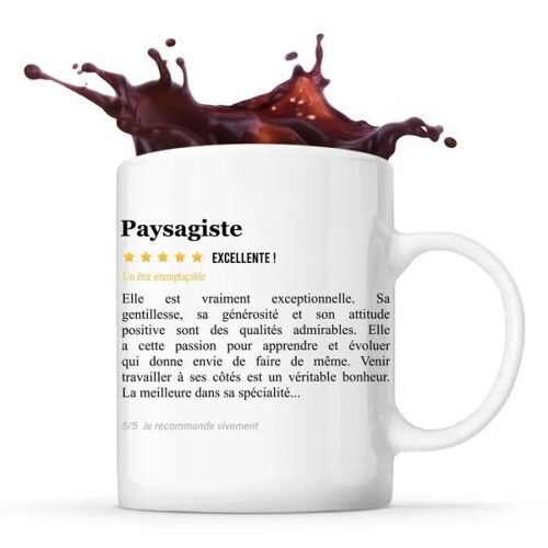 Mug Paysagiste Avis Métier Recommandation Femme | Tasse Collègue Boulot Cadeau Anniversaire Retraite