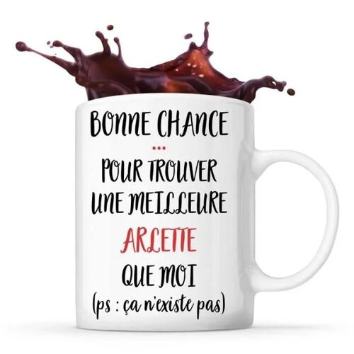 Mug - Arlette - Céramique - Blanc - Cylindrique - Compatible Lave-Vaisselle