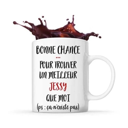 Mug - Jessy - Tasse Cadeau - Céramique - Blanc - Cylindrique