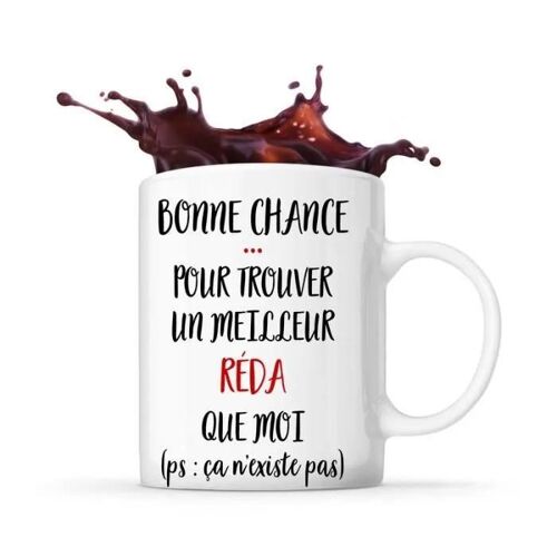 Mug - Réda - Tasse Cadeau - Céramique - Blanc - Compatible Lave-Vaisselle