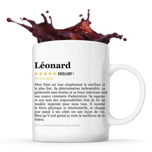 Mug Léonard Avis Soeur Recommandation | Tasse Frère Cadeau Anniversaire Noël Bro