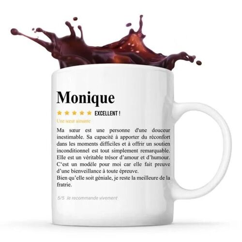 Mug - Monique - Tasse En Céramique - Blanc - Cylindrique - Design Contemporain