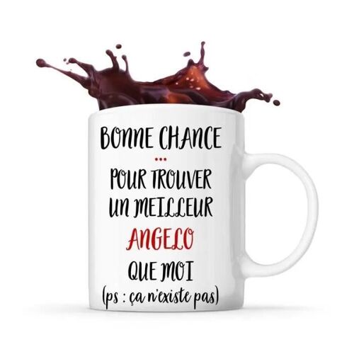 Mug - Angelo - Tasse Cadeau - Céramique - Blanc - Cylindrique