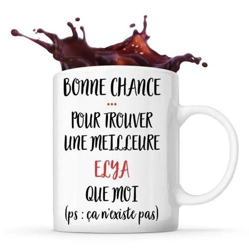 Mug - Elya - Tasse Cadeau - Céramique - Blanc - Cylindrique