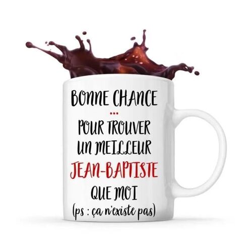 Mug - Jean-Baptiste - Tasse Céramique - Blanc - Cylindrique - 325 Ml
