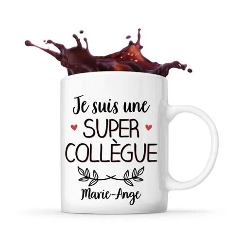 Mug - Marie-Ange - Tasse Céramique - Blanc - Cylindrique - 325 Ml