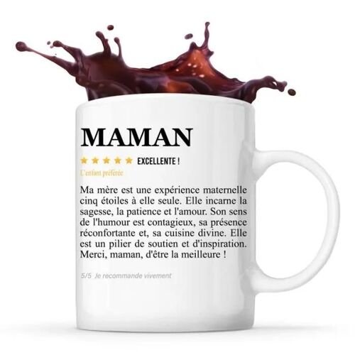 Mug - Maman - Tasse Fête Des Mères - Céramique - Design Contemporain - Cylindrique