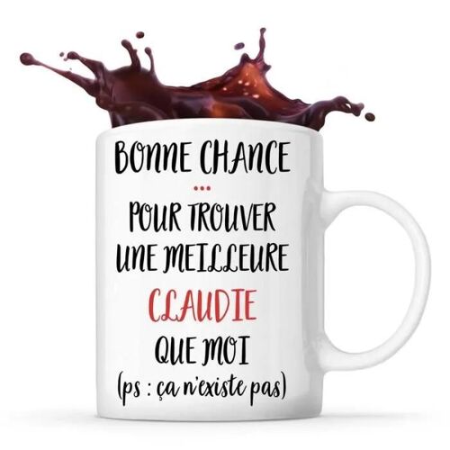 Mug - Claudie - Tasse Cadeau - Céramique - Blanc - Cylindrique