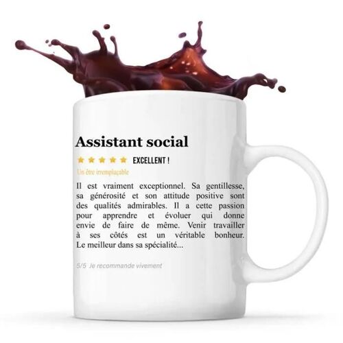 Mug Assistant Social Avis Métier Recommandation Homme | Tasse Collègue Boulot Cadeau Anniversaire Retraite