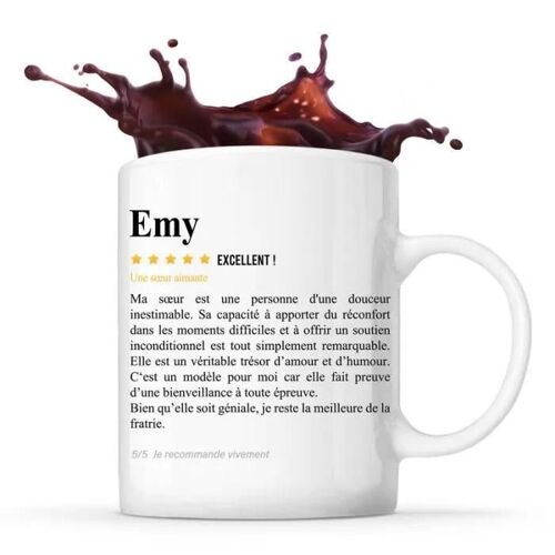 Mug - Emy - Tasse Famille - Céramique - Blanc - Design Contemporain