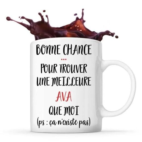 Mug - Ava - Tasse Cadeau - Céramique - Blanc - Cylindrique