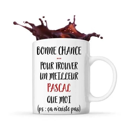 Mug - Pascal - Tasse Cadeau - Céramique - Blanc - Cylindrique