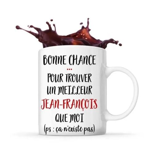 Mug - Jean-François - Tasse Cadeau - Céramique - Blanc - Cylindrique