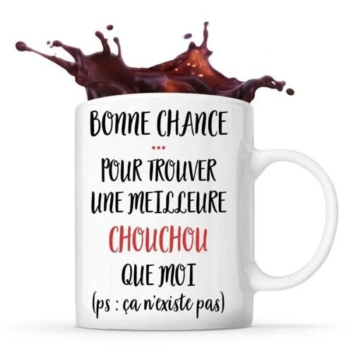 Mug - Chouchou - Céramique - Blanc - Cylindrique - 325 Ml - Compatible Lave-Vaisselle