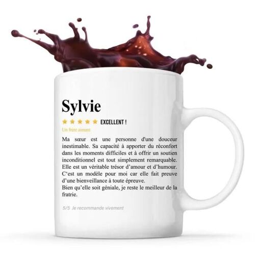 Mug Sylvie Avis Frère Recommandation | Tasse Famille Cadeau Anniversaire Noël