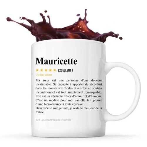 Mug Mauricette Avis Frère Recommandation | Tasse Famille Cadeau Anniversaire Noël