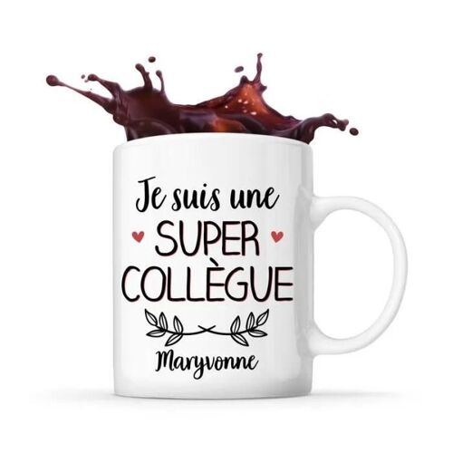 Mug - Maryvonne - Tasse Cadeau - Céramique - Blanc - Cylindrique