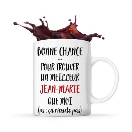 Mug - Jean-Marie - Tasse Cadeau - Céramique - Blanc - Cylindrique