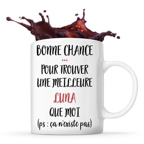 Mug - Luna - Tasse Cadeau - Céramique - Blanc - Compatible Lave-Vaisselle