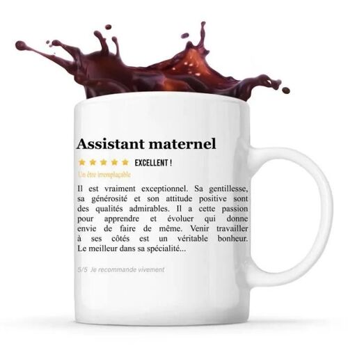 Mug Assistant Maternel Avis Métier Recommandation Homme | Tasse Collègue Boulot Cadeau Anniversaire Retraite