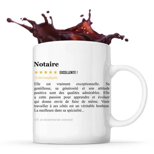 Mug Notaire Avis Métier Recommandation Femme | Tasse Collègue Boulot Cadeau Anniversaire Retraite