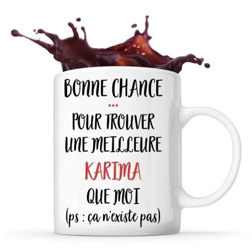 Mug - Karima - Tasse Cadeau - Céramique - Blanc - Compatible Lave-Vaisselle