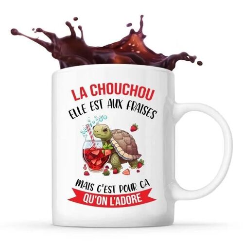 Mug - La Chouchou - Elle Est Aux Fraises - Céramique - Compatible Lave-Vaisselle - Design Contemporain