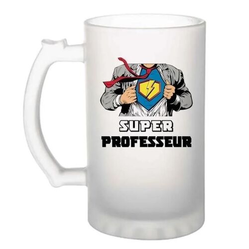 Chope De Bière Super Professeur Verre À Bière Pinte Métier Départ Retraite Collègue Travail