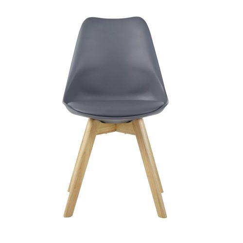 Chaise Style Scandinave Gris Moyen Et Hévéa