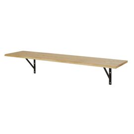 Table À Manger Murale Professionnelle En Bois De Chêne Et Métal Noir 2 Personnes L159
