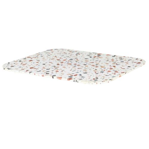Plateau De Table Professionnel En Verre Trempé Effet Terrazzo 2 Personnes L70