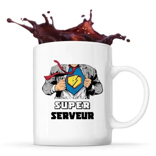 Mug Super Serveur Tasse Café Thé Métier Départ Retraite Collègue Travail