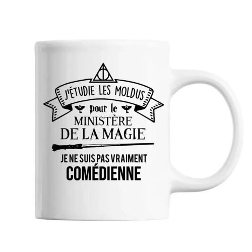 Mug - Comédienne - Tasse Blanche - Céramique - Cylindrique - 325 Ml