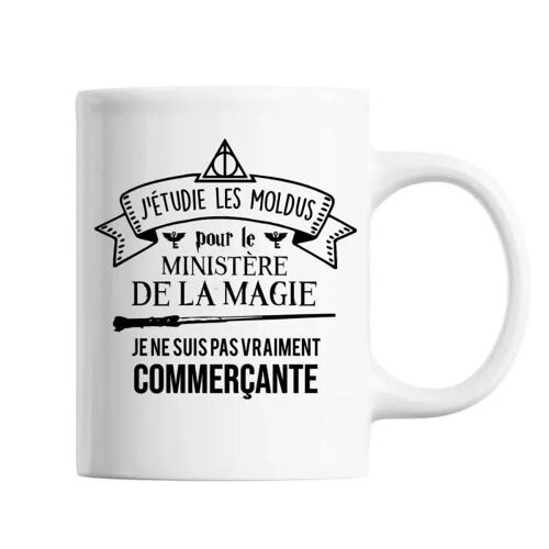 Mug - Femme Commerçante - Tasse Blanche - Céramique - Cylindrique - 325 Ml