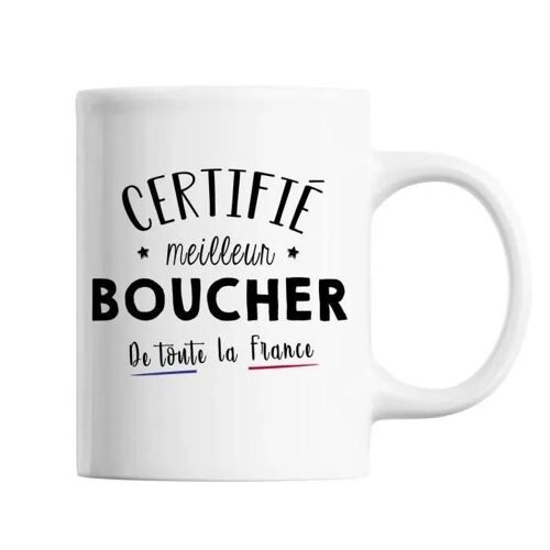 Mug Homme Boucher Meilleur De France | Tasse Blanc Métier