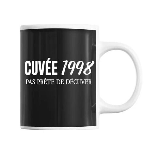 Mug Cuvée 1998 Tasse Anniversaire 24 Ans Humour Alcool Noir