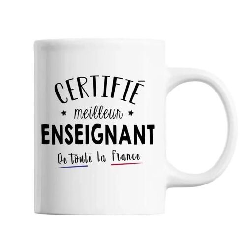 Mug - Meilleur De France - Enseignant - Céramique - Blanc - 325 Ml